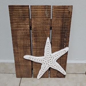Rustic Wooden Starfish Wall Art